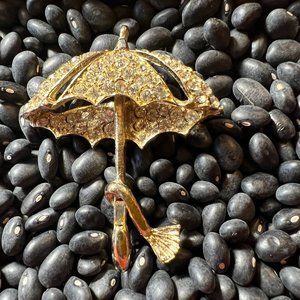 Rhinestone Crystal Umbrella Pin/Brooch